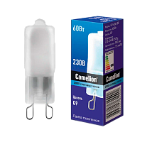 Лампа галогенная Camelion G9 60W 2800К 220-240V капсула матовая (1/100/1000)