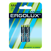Батарейка Ergolux LR03 AAA BL2 Alkaline 1.5V (2/20/480)