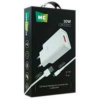 Сетевое З/У MORE CHOICE NC07m 1USB 2.0A с кабелем microUSB белый (1/50/200)