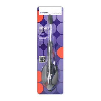 Микрофон Defender MIC-111 конденсаторный 54 дБ 1.5м серый (1/100) 