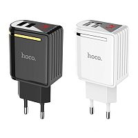 Сетевое З/У HOCO C39A 2USB 2.4A белый (1/24/144) 
