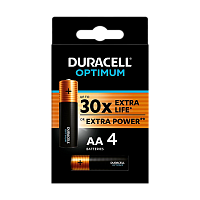 Батарейка Duracell Optimum (Power Boost) LR6 AA BL4 Alkaline 1.5V (4/64/80)