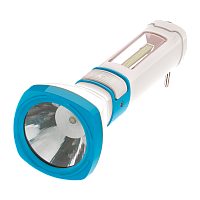 Фонарь туристический Космос 7023 3W 1LED+COB от аккумулятора прямая подзарядка голубой (1/36/72)