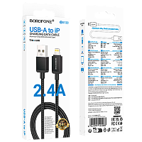 Кабель Borofone BX120 USB (m)-Lightning (m) 1м 2.4A нейлон черный