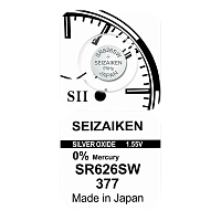 Батарейка SEIZAIKEN 377 (SR626SW)  Silver Oxide 1.55V (1/10/100/1000)