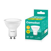 Лампа светодиодная Camelion GU10 12W 3000К 220V софит 50мм матовая белый (1/5/100)