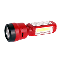 Фонарь туристический Ultraflash LED53764 3W 2LED+COB от аккумулятора 2 режима красный (1/240)