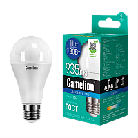Лампа светодиодная Camelion A60 E27 11W 6500К 170-265V груша матовая (1/10/100)