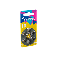 Батарейка Космос ZA10 BL6 Zinc Air 1.45V (6/60/3000)