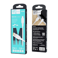 Кабель GFPower 01M USB (m)-microUSB (m) 1м 2.4A ПВХ белый (1/200/800)