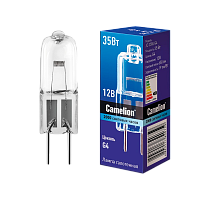 Лампа галогенная Camelion JC G4 35W 2800К 12V капсула прозрачная (1/5/100)