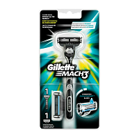 Бритва Gillette "MACH3" 3 лезвия 2 кассеты SH2 (2/20)