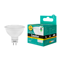 Лампа светодиодная Camelion MR16 GU5.3 5W 3000К 170-265V софит матовая (1/5/100)