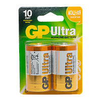 Батарейка GP Ultra LR20 D BL2 Alkaline 1.5V (2/20/160)