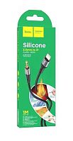 Кабель AUX HOCO UPA22 Jack 3.5mm (m)-Lightning (m) 1м силикон черный (1/31/310)