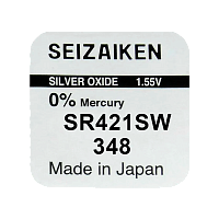 Батарейка SEIZAIKEN 348 (SR421SW)  Silver Oxide 1.55V (1/10/100/1000)
