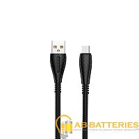 Кабель Borofone BX38 USB (m)-microUSB (m) 1м 2.4A TPE черный (1/360)