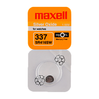 Батарейка Maxell 337 (SR416SW) BL1 Silver Oxide 1.55V 0%Hg (1/10/100)
