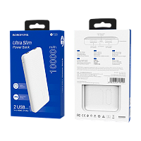 Внешний аккумулятор Borofone BT28 10000mAh 2.0A 2USB белый (1/37)